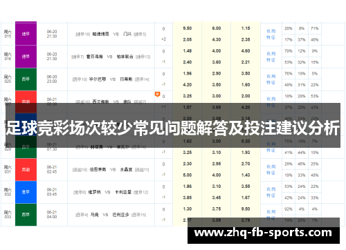 足球竞彩场次较少常见问题解答及投注建议分析